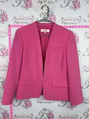 9 & Co. Blazer jacket coat pink bubblegum Women's Hot Pink Open-Front Blazer